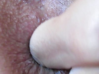 Extreme close up anal play and fingering asshole
