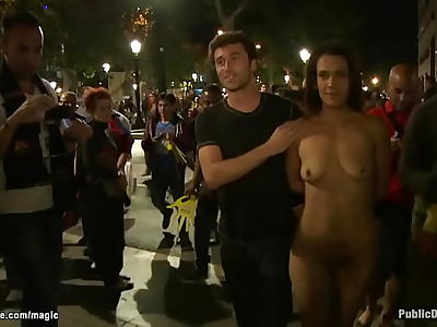 Euro slut naked public humiliated