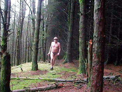 Public woods in panties and getting naked